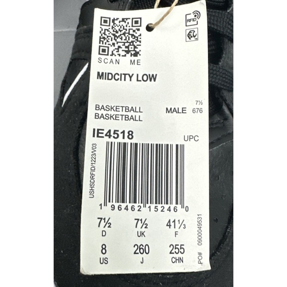 Adidas Men\'s Midcity‎ Low Basketball Shoes  8 Black Cloud White New main image 11